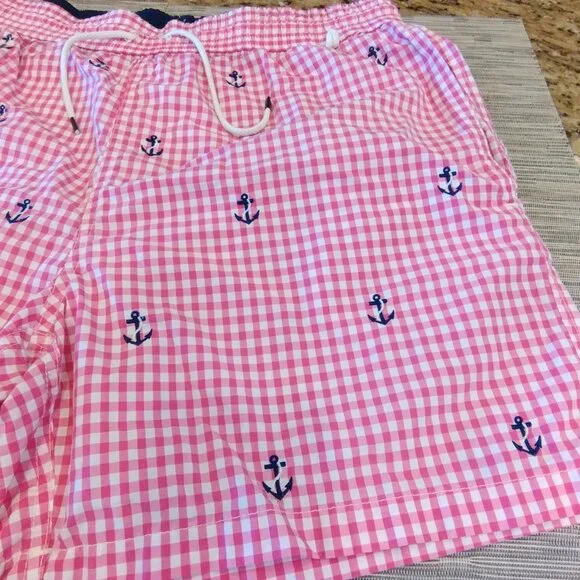 Polo Ralph Lauren Pink Gingham Swim Trunks Size L - Picture 4 of 12